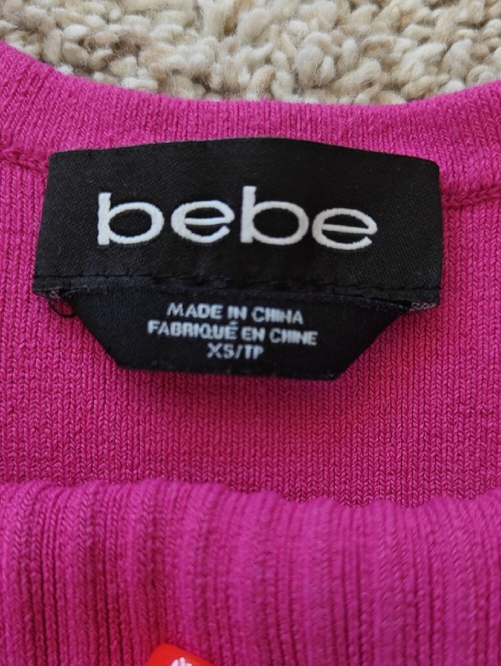bebe Fuchsia Ribbed Tank Top - Picture 2 of 7